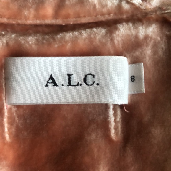 ALC Peach Velvet mid length trench coat - Picture 5 of 9